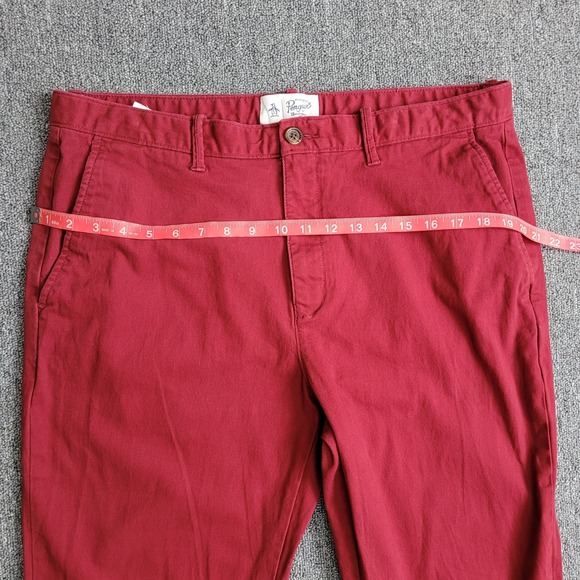 Penguin Munsingwear men's chino pants burgundy wine red 36 x 32 business casual - Picture 16 of 16